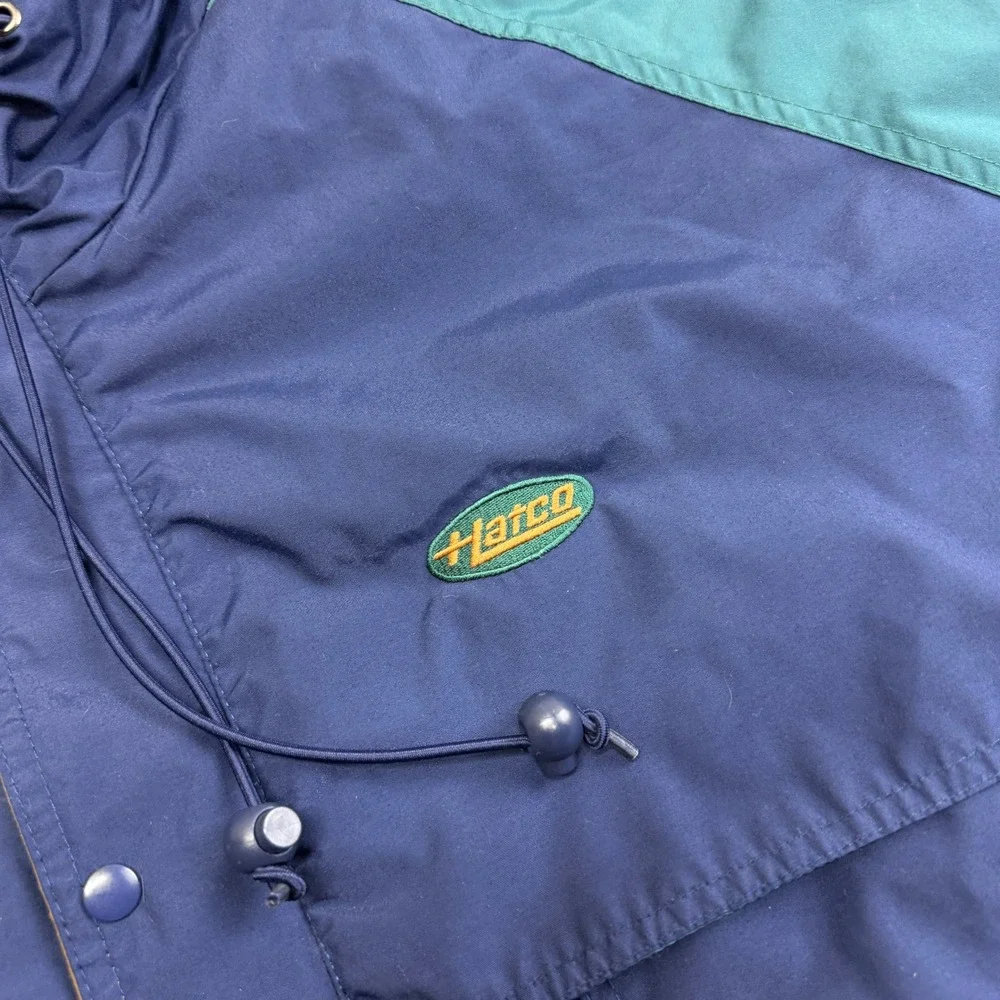 VTG Y2K Dunbrooke Images Colorblock Windbreaker Jacket XL Navy Teal Gold Outdoor
